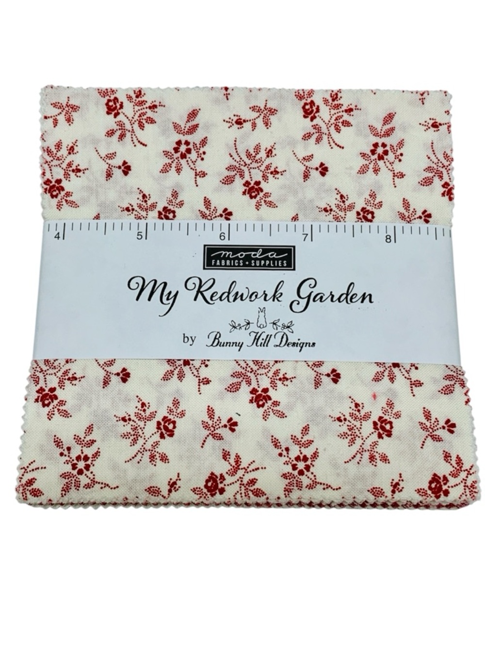 MODA FABRICS My Redwork Garden 5” Square Stacker Charm Pack 42 Squares